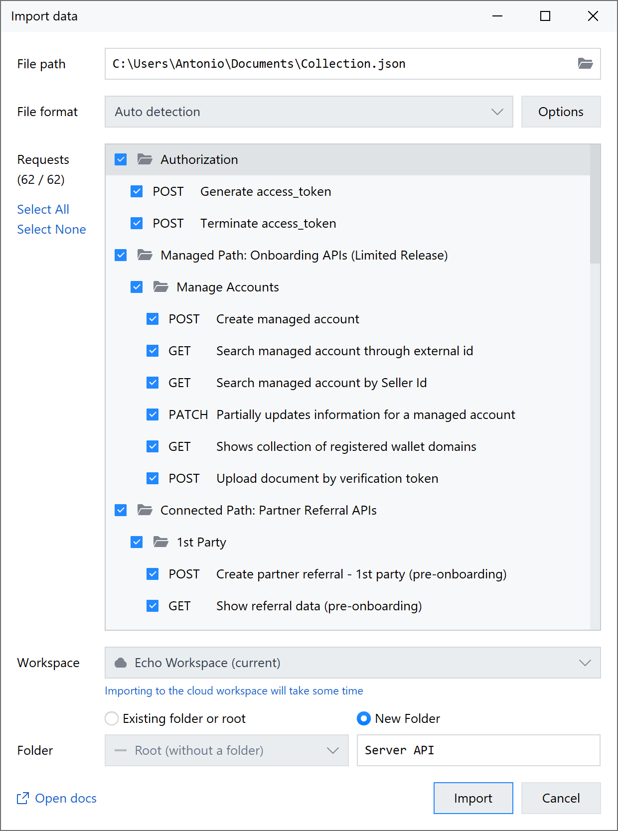 NativeRest Folders for grouping requests