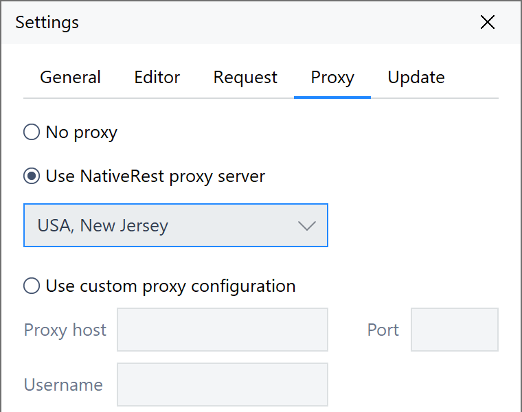 Built-in proxy server in NativeRest