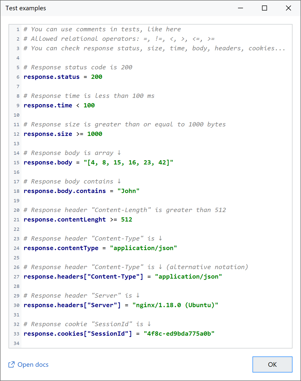 NativeRest test examples